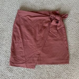 Brown Dynamite Wrap Skirt with Tie